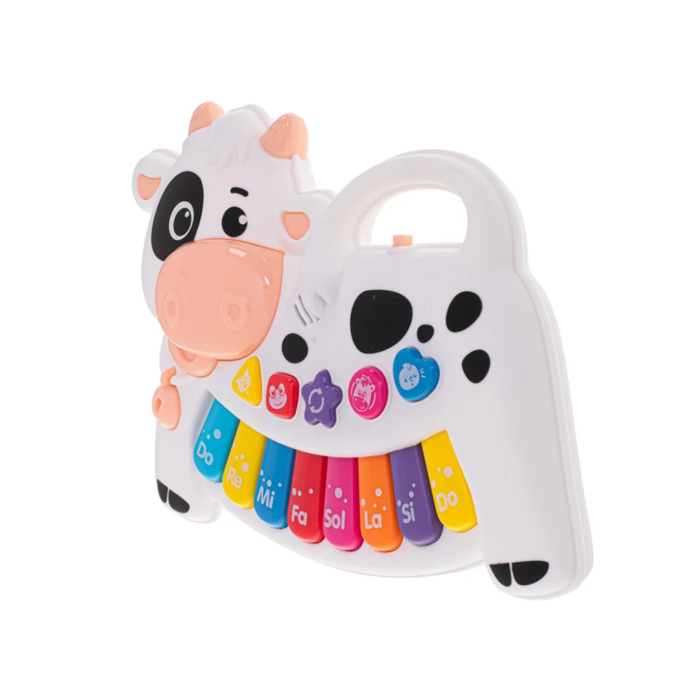 Piano detské Kravička biela ANIMALS KEYBOARD MTK015A