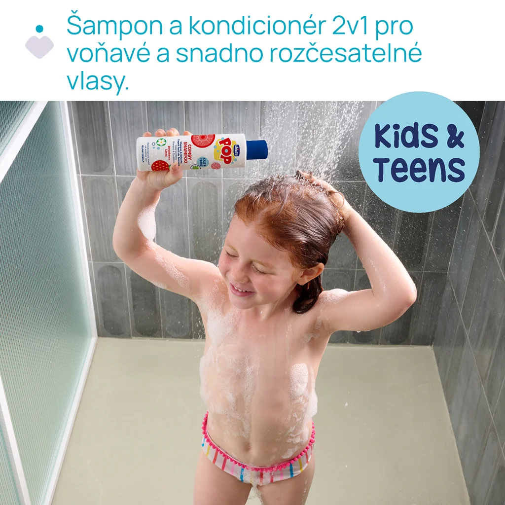 CHICCO Šampón a kondicionér Comby Strawberry POP pre deti a teenagerov 250 ml
