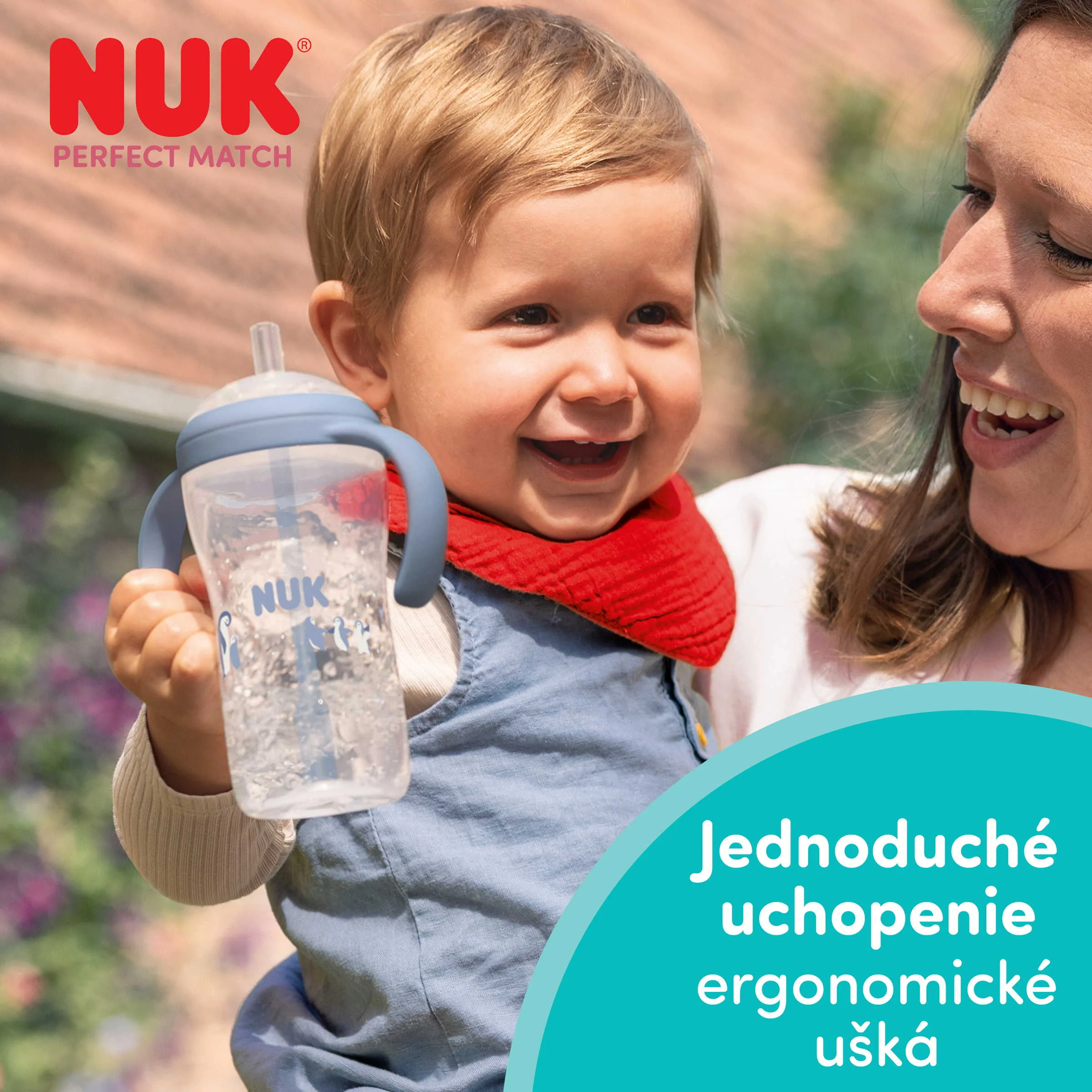 NUK flaša na uč. Perfect Match slamka BEAR 260 ml 1 ks