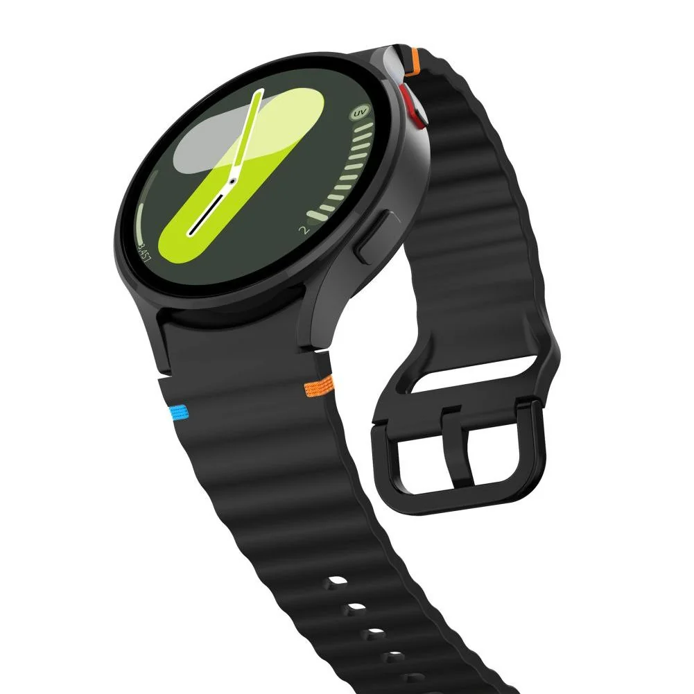 Tech-Protect Silicone Sport remienok na Samsung Galaxy Watch 4 / 5 / 5 Pro / 6 / 7 / FE, black Pro / 6 / 7 / FE, black