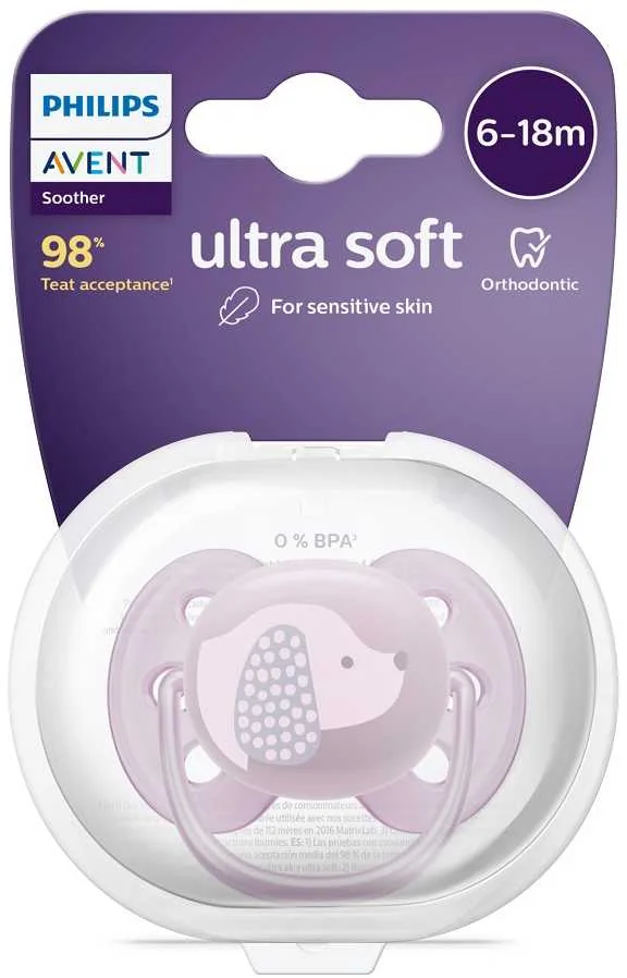 Philips AVENT Cumlík Ultrasoft Premium 6-18m fialová 1 ks 1×1 ks, cumlík