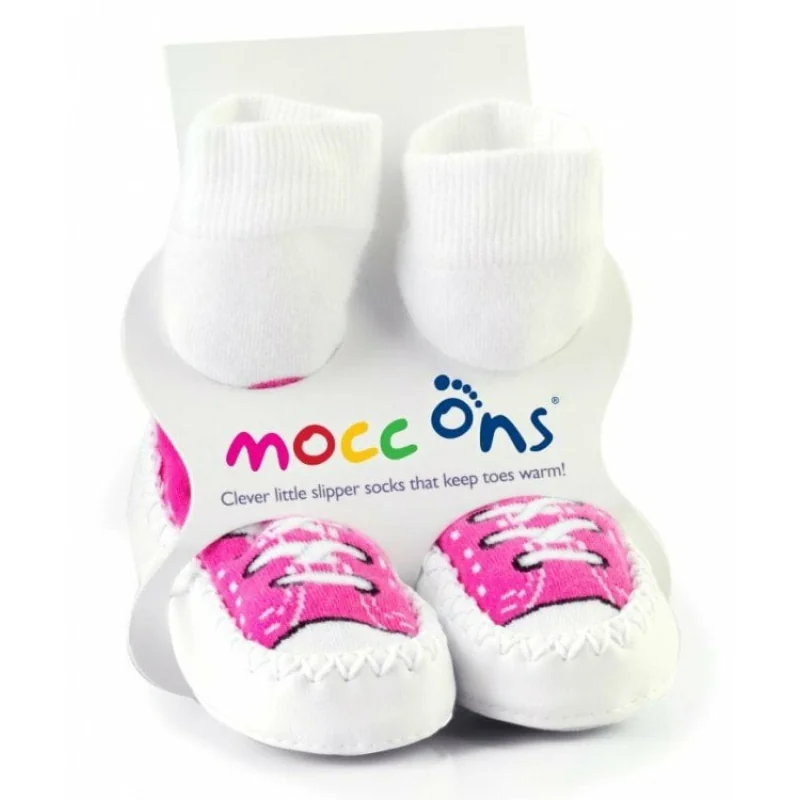 Mocc Ons capačky s koženou podrážkou Sneakers Pink 18–24 m