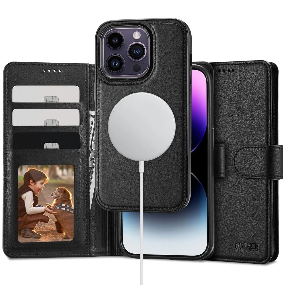Tech-Protect Wallet MagSafe puzdro na iPhone 14 Pro, čierne 