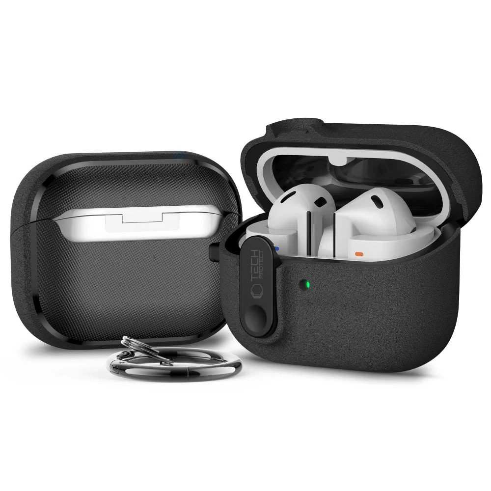 Tech-Protect Slim Hook puzdro na Samsung Galaxy Buds 3 / 3 FE / 3 Pro, čierne čierne