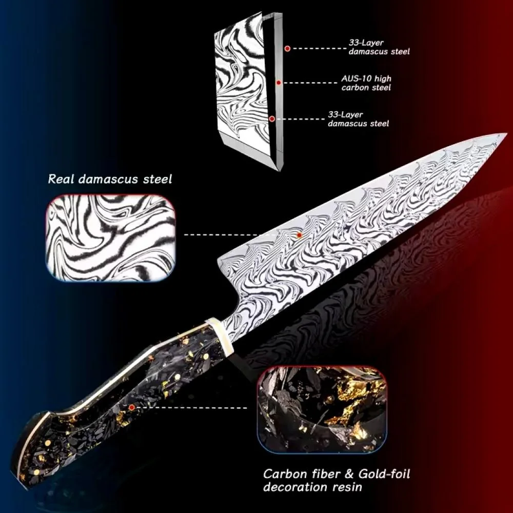 Damaškový kuchynský nôž Tamoso-Chef-H 1ks nôž, Chef-35cm