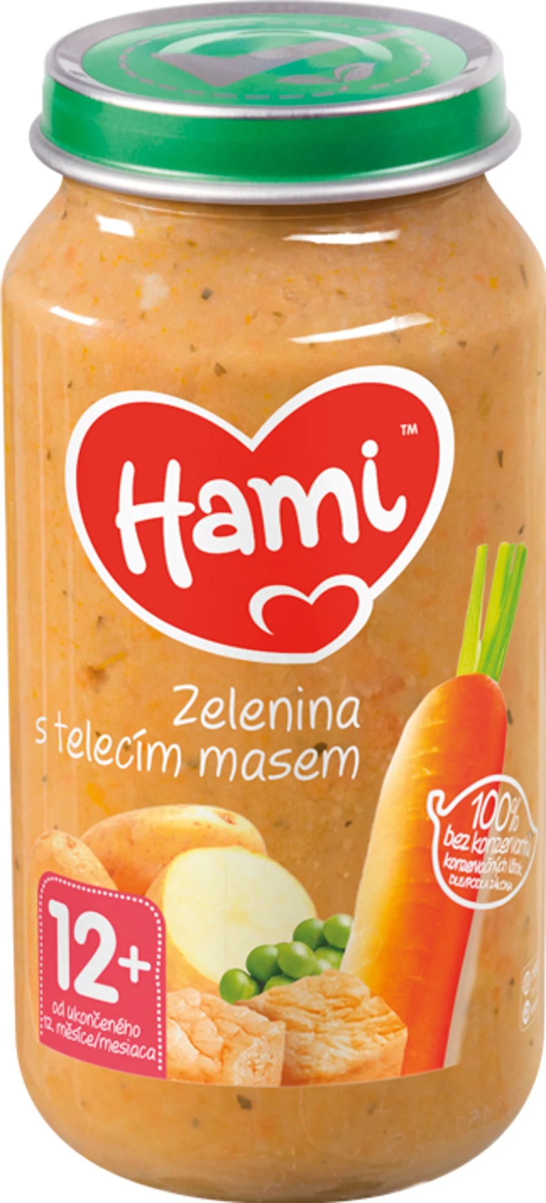 Hami príkrm Zelenina s teľacím mäsom 1×250 g, mäsovo-zeleninový príkrm