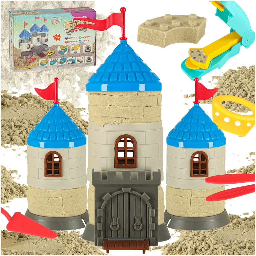 Kinetický piesok 750 g – hrad, kreatívny set s doplnkami