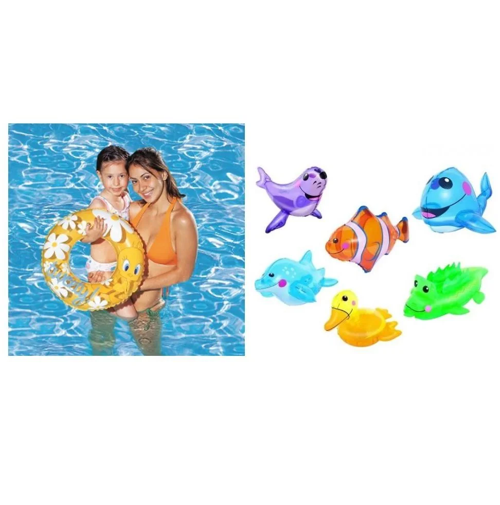 Bestway nafukovacie zvieratko 30cm-Bestway + Bestway nafukovacie koleso Tweety 51cm-Bestway