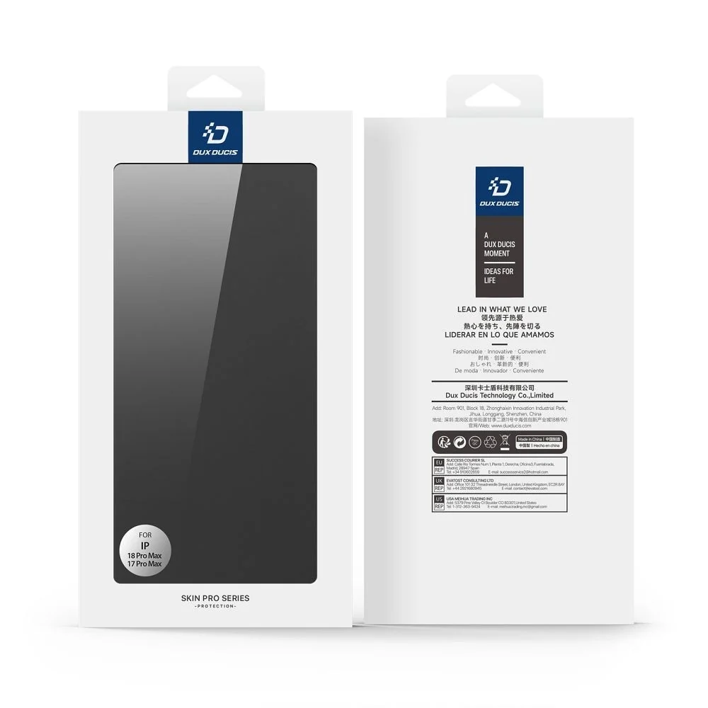 Dux Ducis Skin Pro knižkové puzdro na iPhone 18 Pro / 17 Pro, čierne