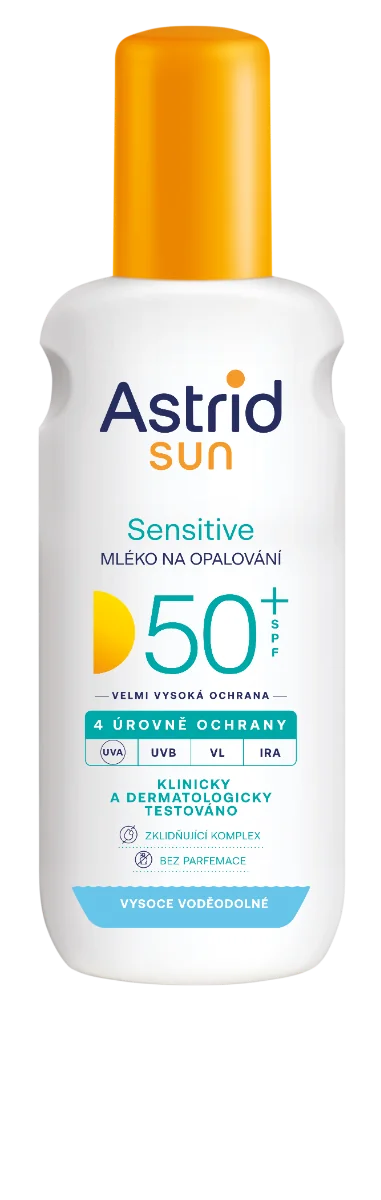 ASTRID SUN SENSITIVE Mlieko na opaľovanie OF 50+ 1x150 ml, mlieko na opaľovanie