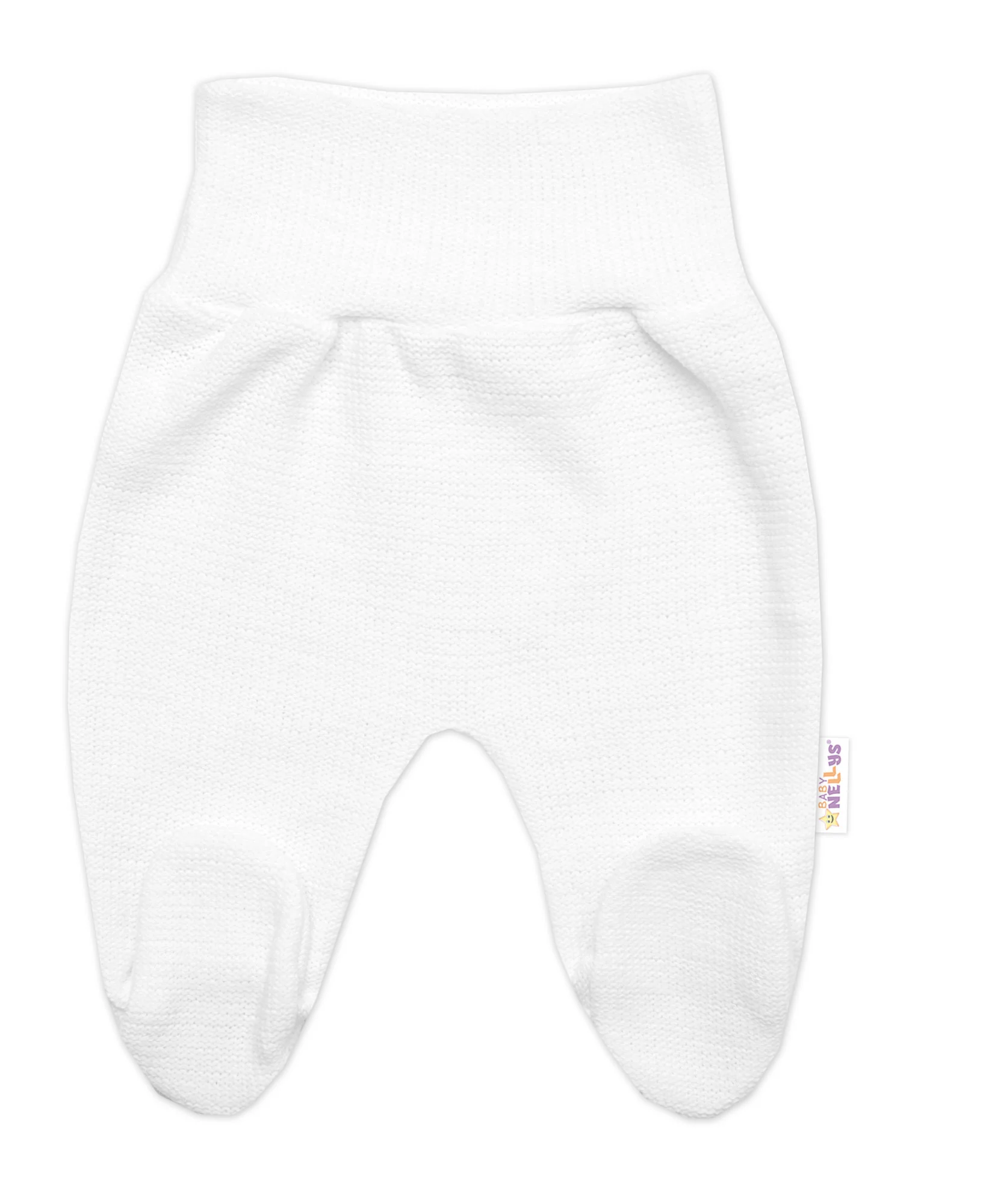Pletené dojčenské polodupačky Hand Made, Baby Nellys, biele