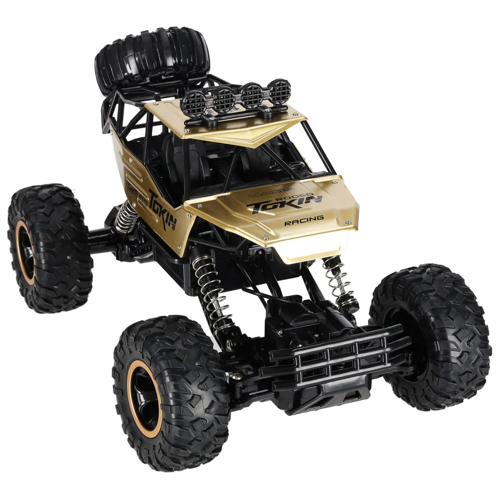 RC terénne auto 4x4 crawler s kovovou karosériou – zlaté