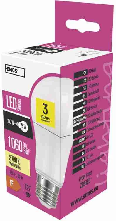 LED CLS A60 10,7W E27 WW 1×1 ks, LED žiarovka