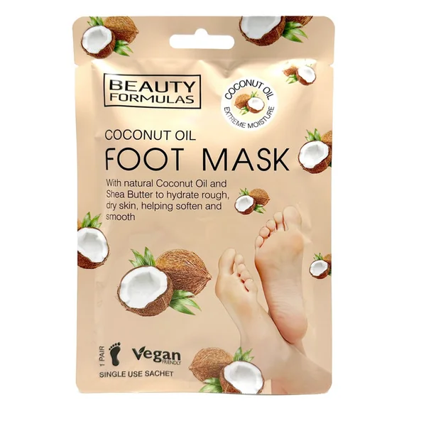 Beauty Formulas Maska na nohy s kokosovým olejom 1×1 ks, maska na nohy