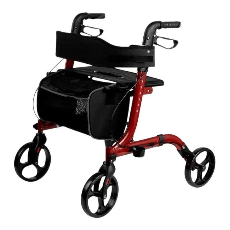REHAFUND RF-620/S chodítko 4-kolesové pre seniorov LIZBONA PREMIUM červené Farba: červená