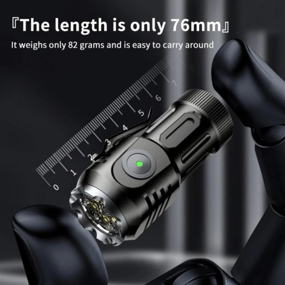 Mini LED baterka s magnetom Čierna