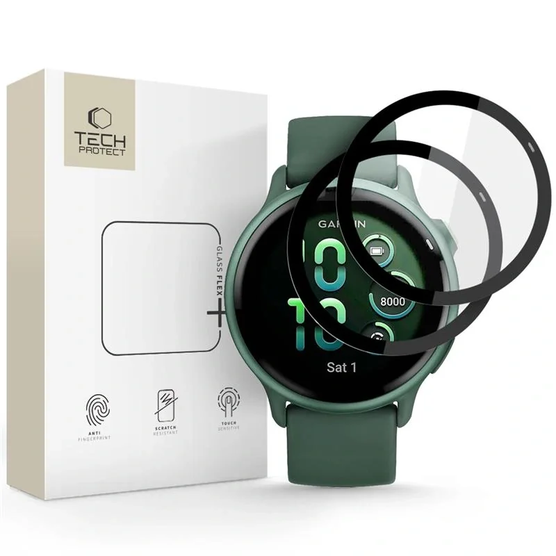Tech-Protect Glass Flex 2x ochranné sklo na Garmin Vivoactive 6, čierne e