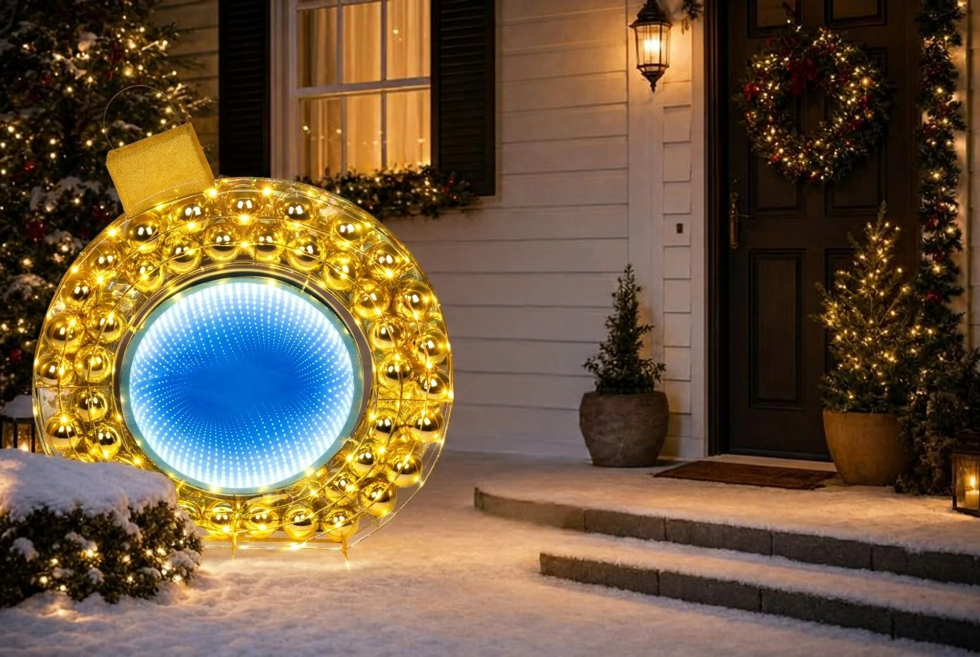 MagicHome vianočná 3D LED guľa, 1 ks 160 LED teplá/studená biela, IP44, 80x8x90 cm