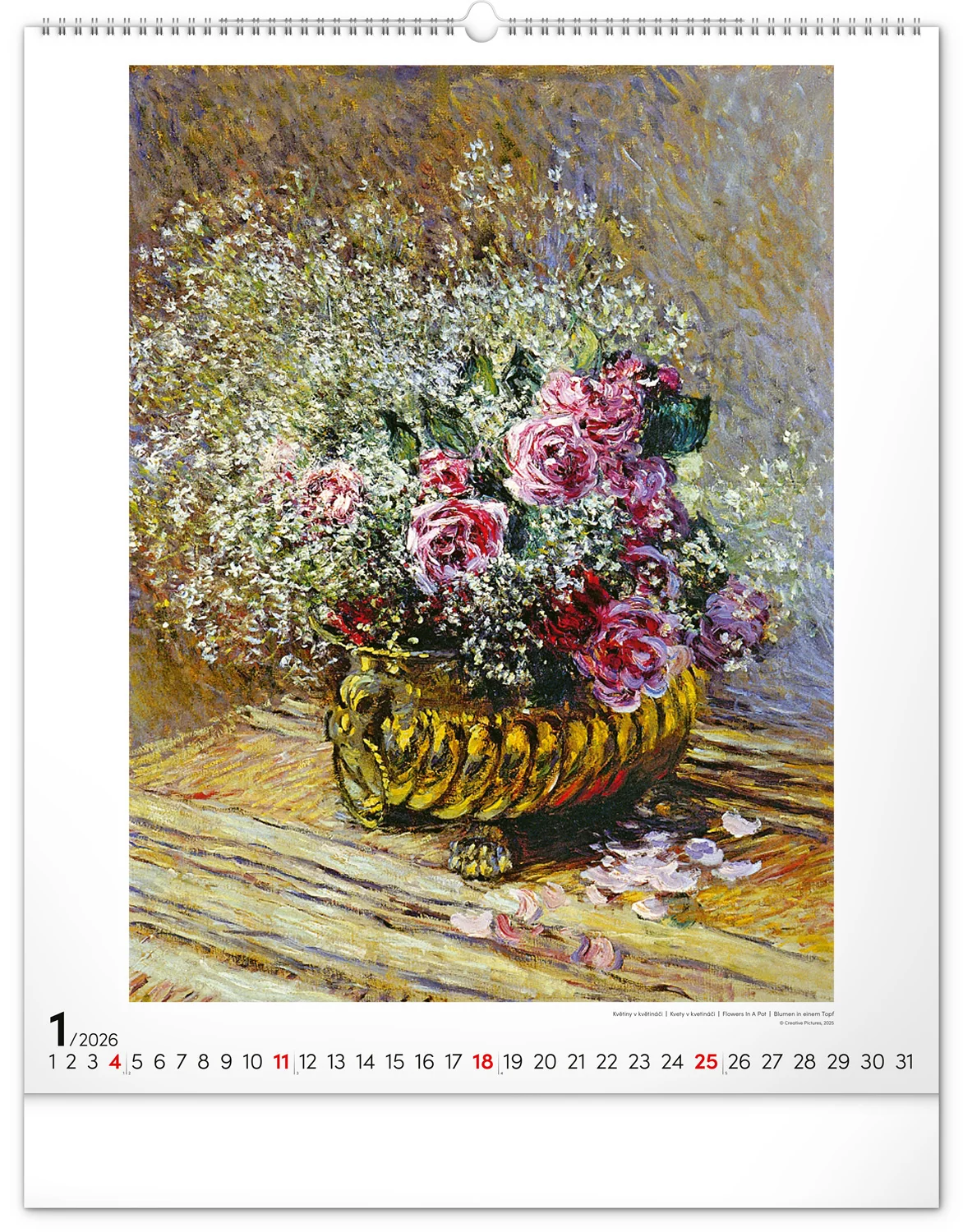 NOTIQUE Nástenný kalendár Claude Monet 2026, 48 x 56 cm