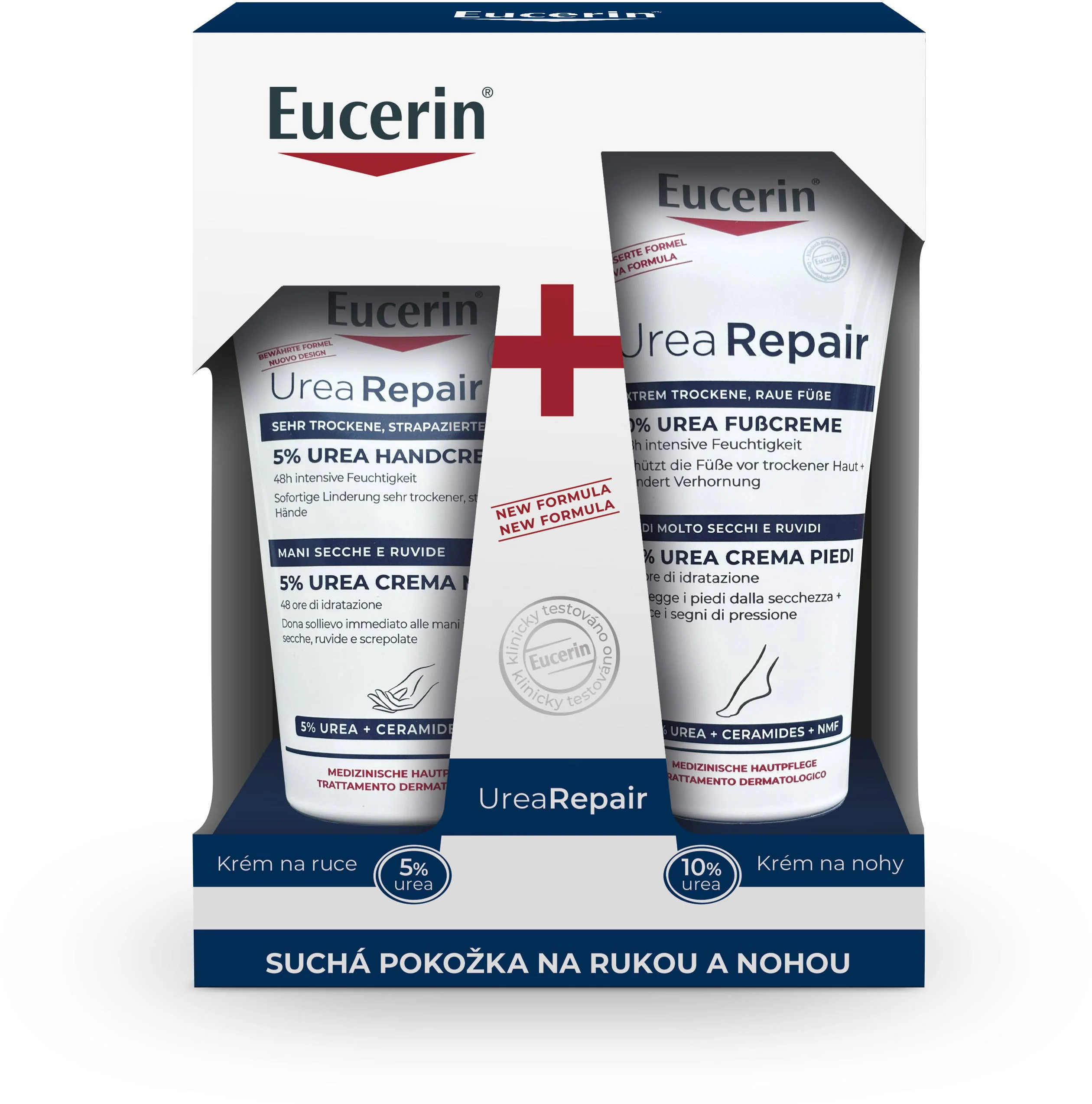 Eucerin kazeta UreaRepair Krém na ruky + Krém na nohy 1 set