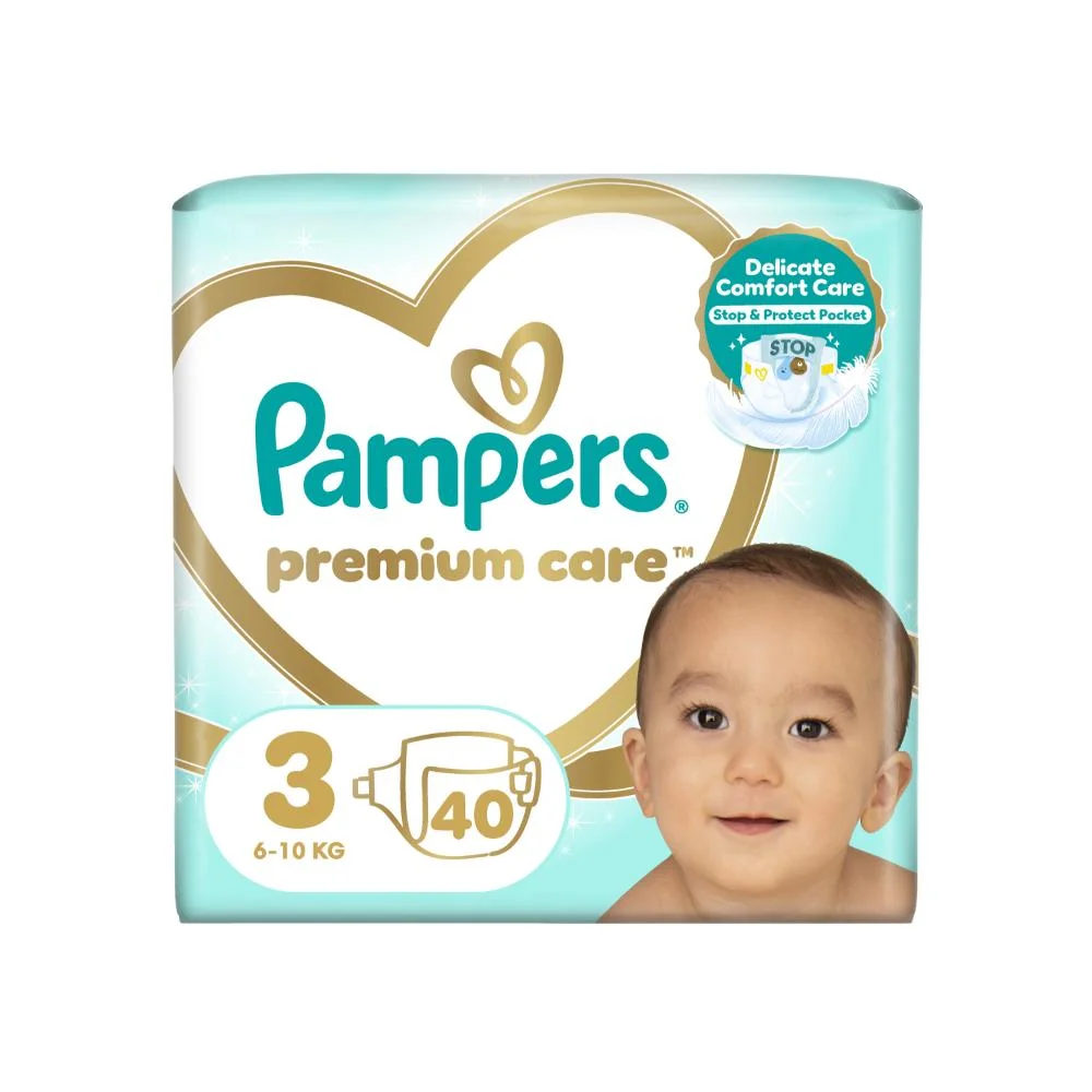 Pampers Premium Care detské plienky, veľkosť 3, 6kg-10kg 40 ks
