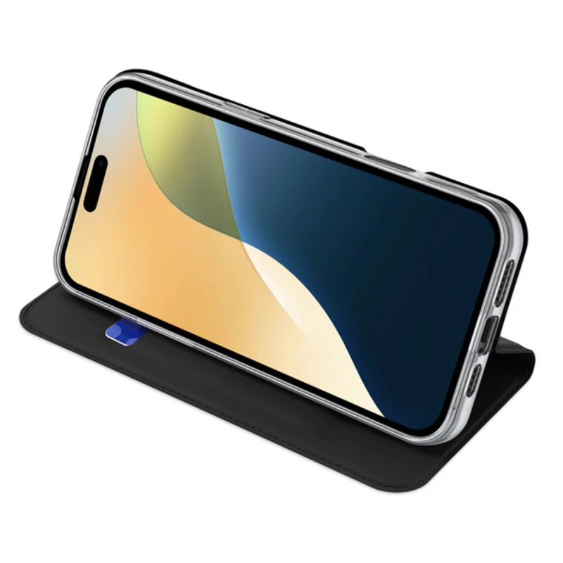 Dux Ducis Skin Pro knižkové puzdro na iPhone 16, čierne