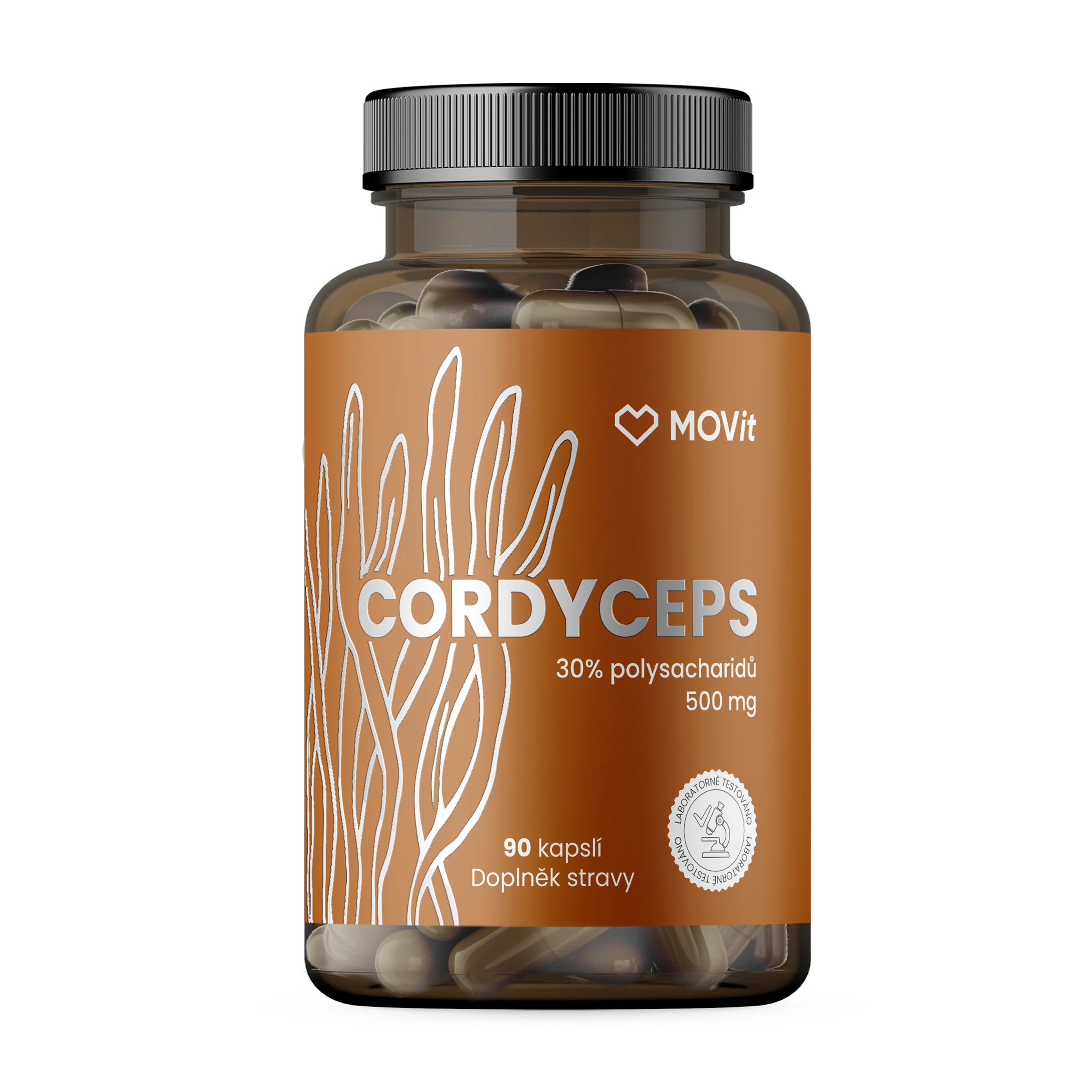MOVit Cordyceps 30 % polysacharidov 500 mg, 90 kapsúl