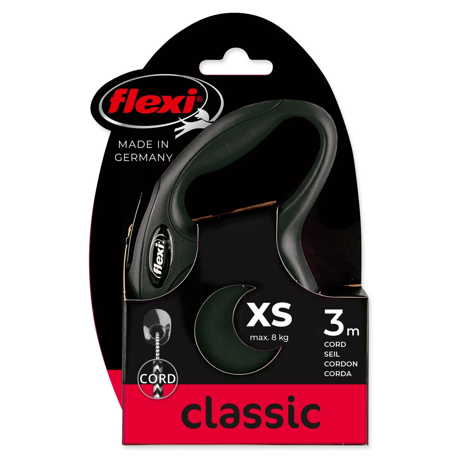 flexi New Classic lanko XS 3m do 8kg čierne