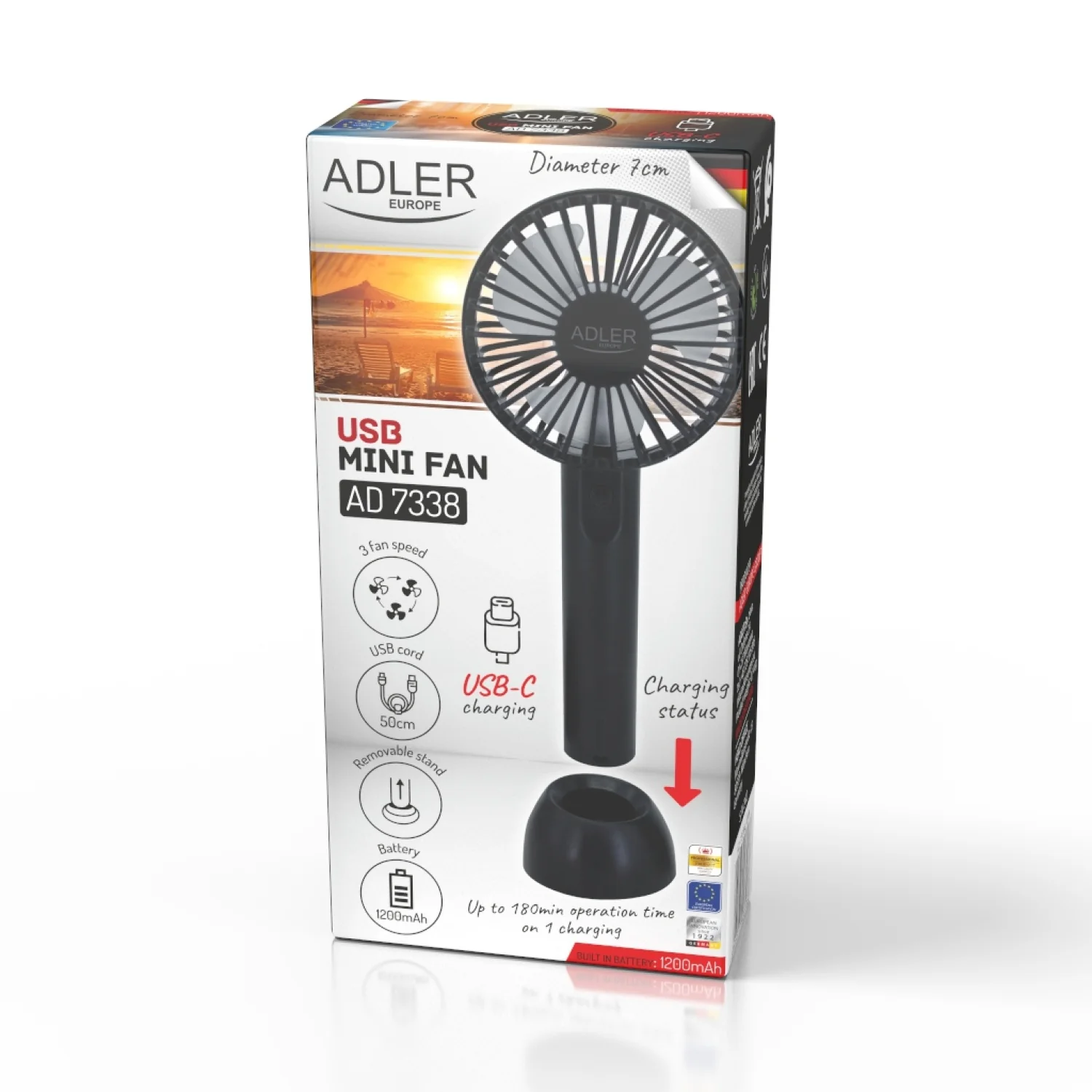 Mini USB ventilátor Adler AD 7338