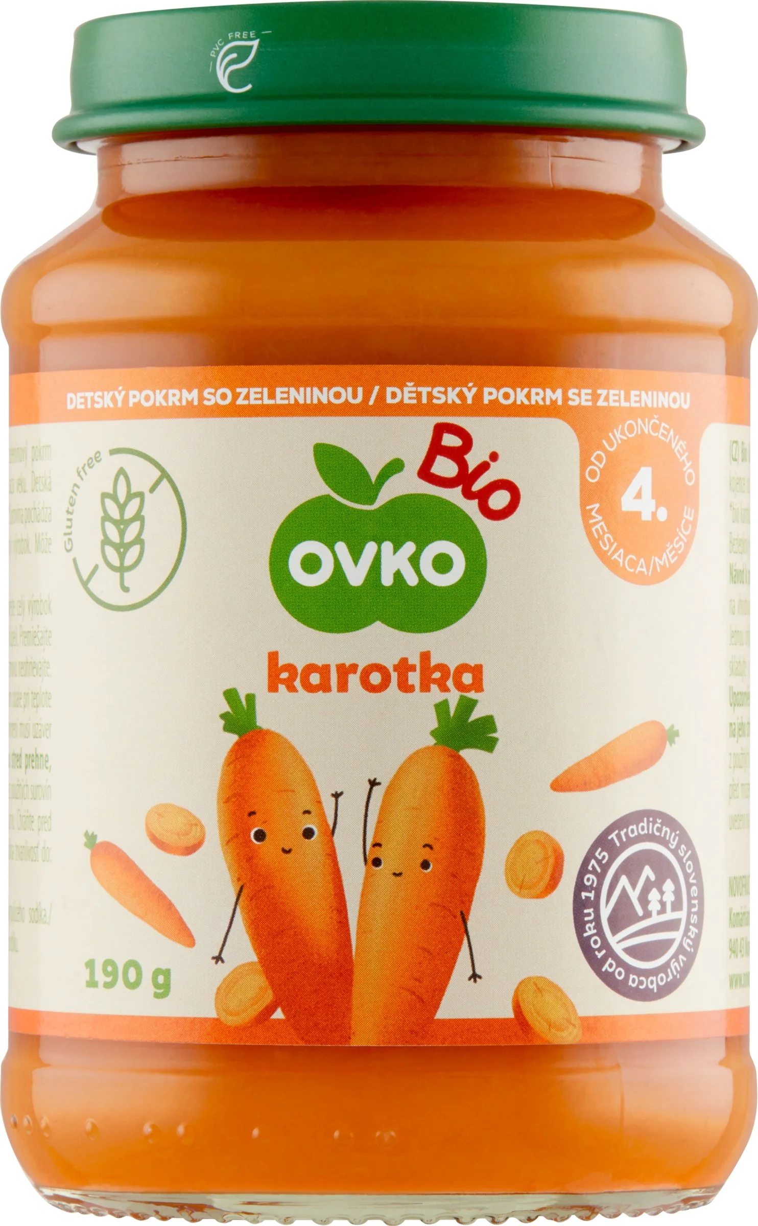 OVKO Bio Príkrm Karotka 1×190 g, zeleninový príkrm