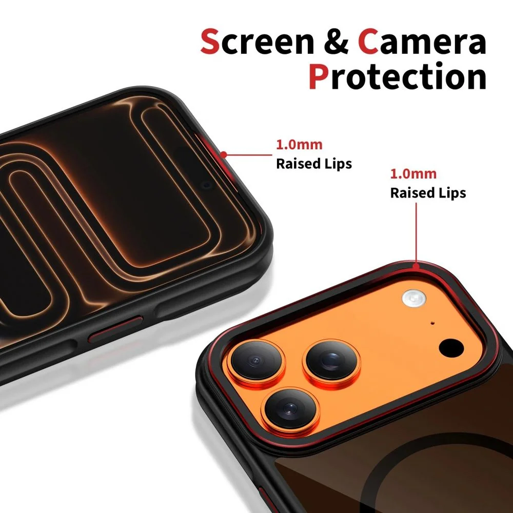 Tech-Protect MagHybrid MagSafe kryt na iPhone 17 Pro, čierny / červený