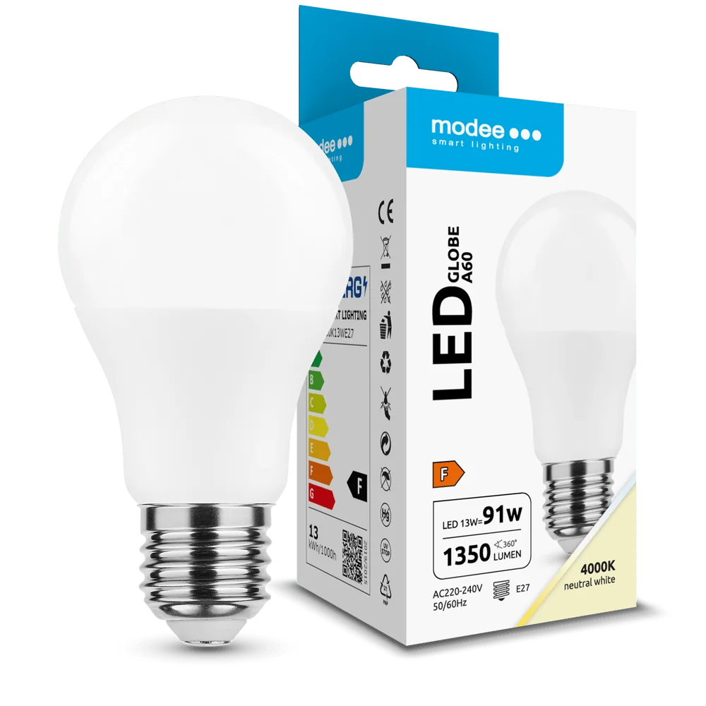 Modee Lighting LED Globe A60 žiarovka 13W E27 neutrálna biela (MLG4000K13WE27)