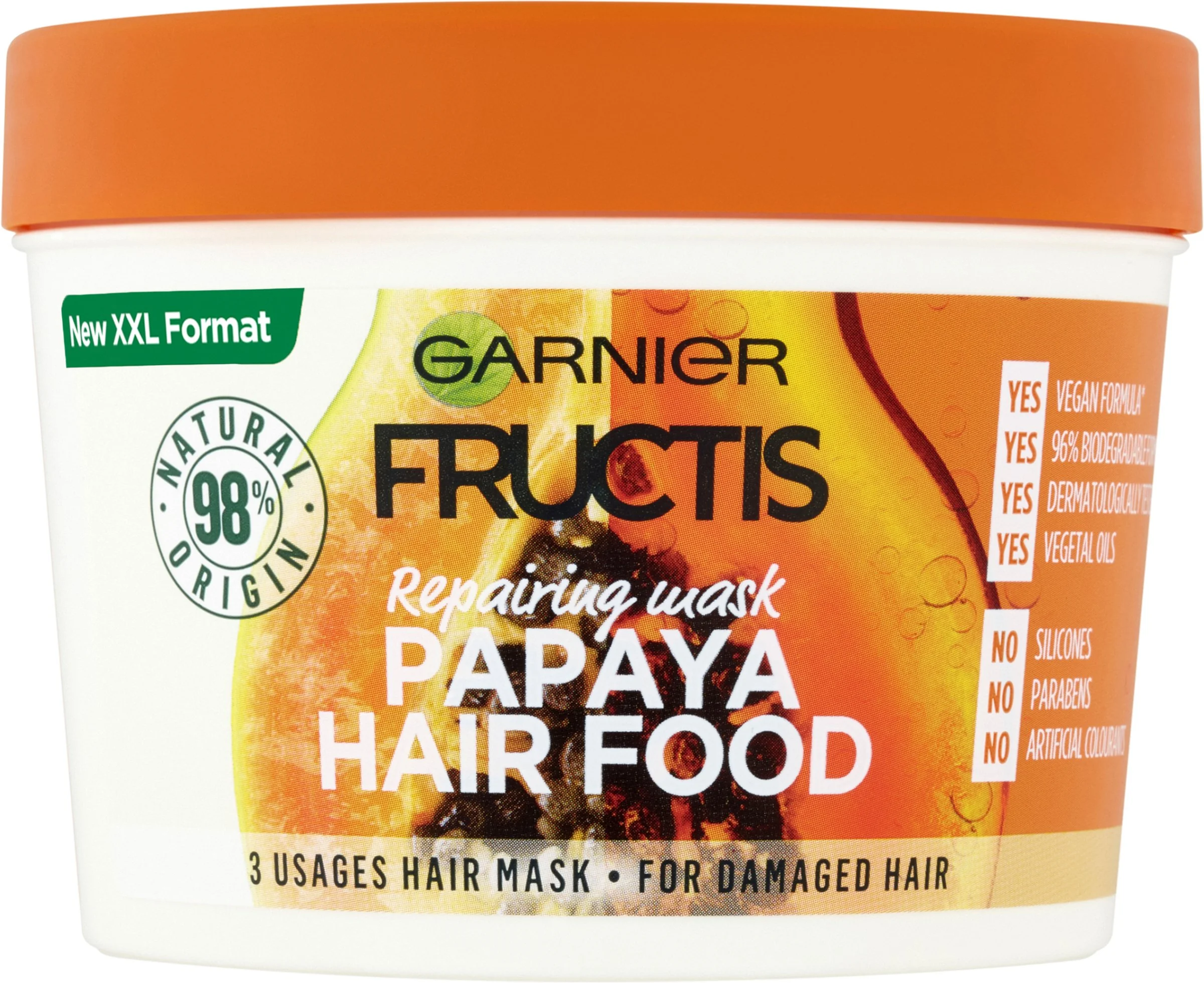 Garnier Fructis Hair Food Papaya regeneračná maska na poškodené vlasy, 400 ml 1×400 ml, maska na vlasy