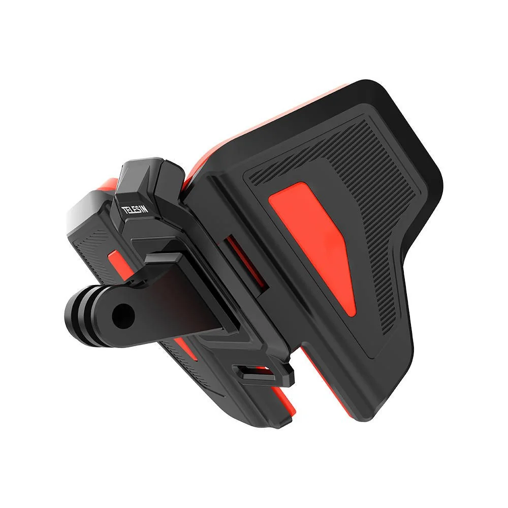 Telesin Helmet Strap držiak na prilbu pre športové kamery, čierny/červený ený