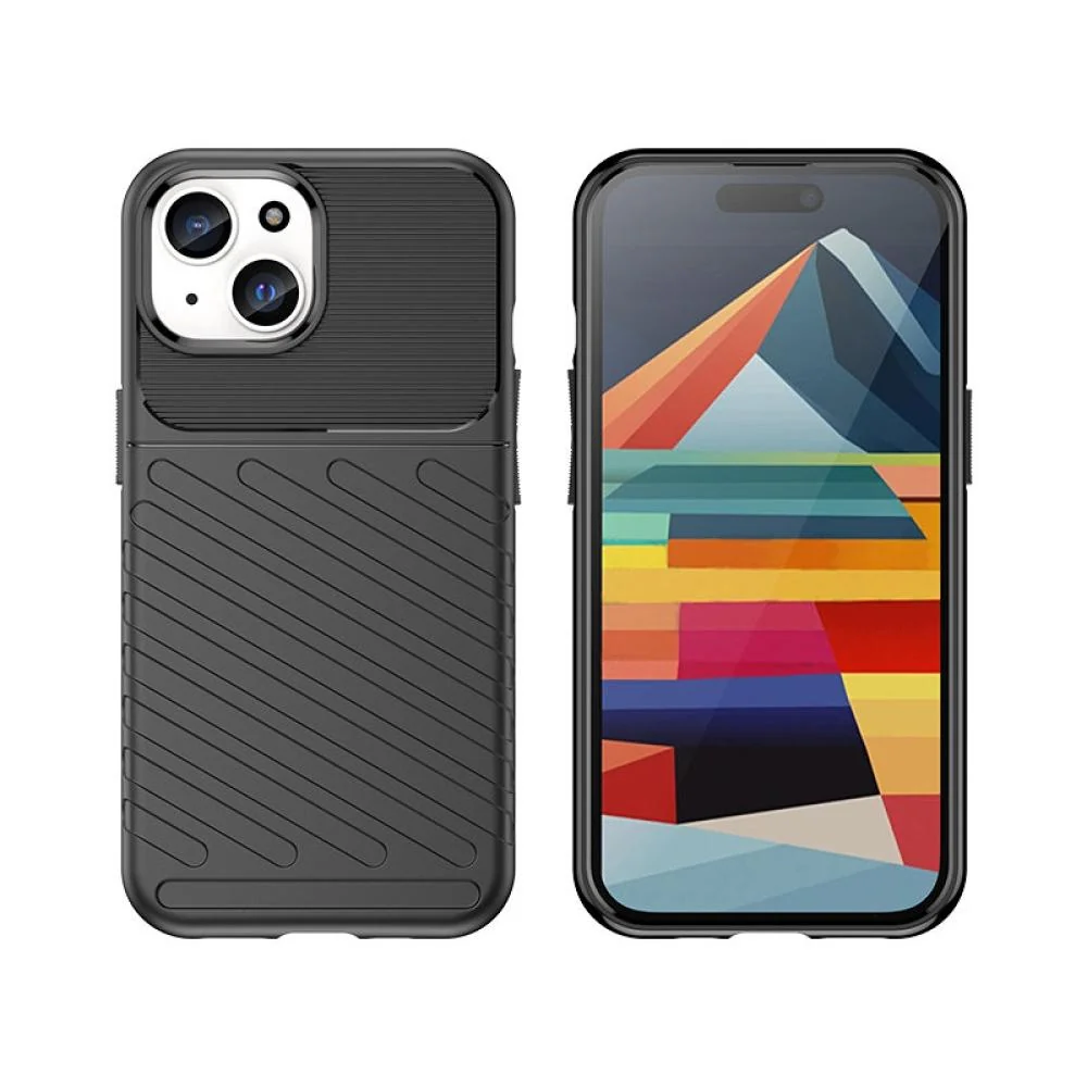 Odolné puzdro TPU pre Apple iPhone 15 - Čierna
