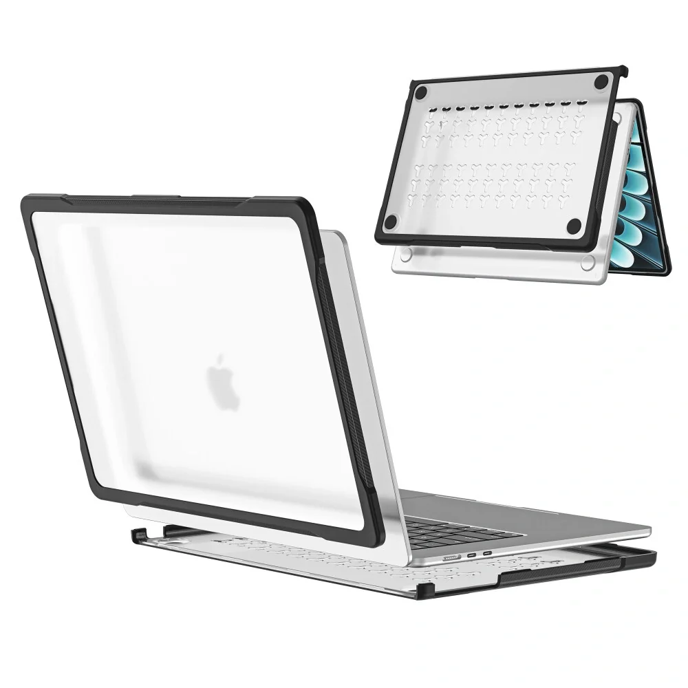 Tech-Protect Velar puzdro na MacBook Air 13'' M2-M5 2023-2026, čierne / priesvitné