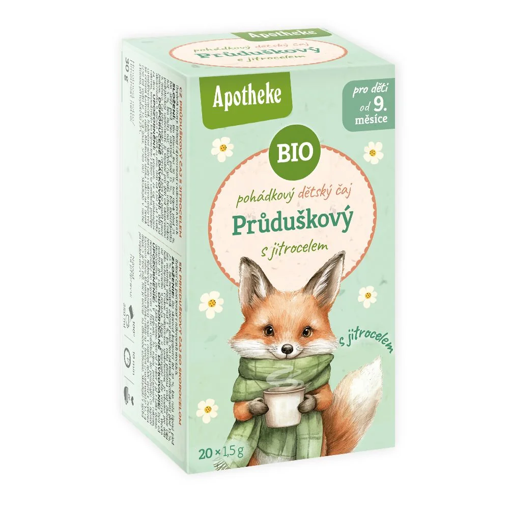 APOTHEKE ROZPRÁVKA Prieduškový so skorocelom Bio 20×1,5 g, bylinný čaj, od ukončeného 9. mesiaca