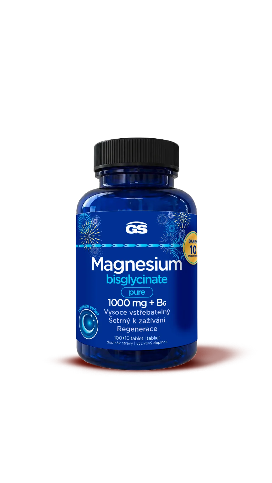GS Magnesium bisglycinate pure 1000 mg + B6, tbl. 100+10 darček 110 tbl