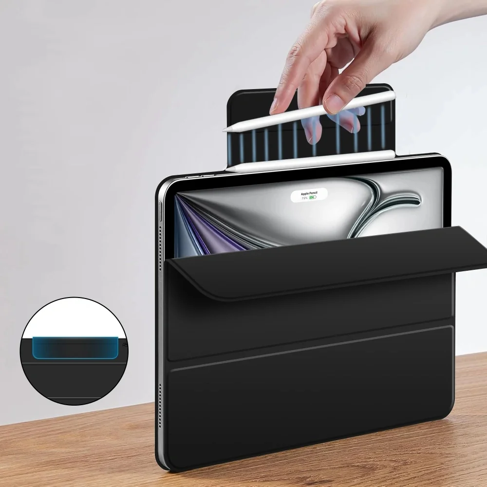 Tech-Protect Smartcase Magnetic puzdro na iPad Air 13'' 1-2gen 2024-2025, čierne 25, čierne