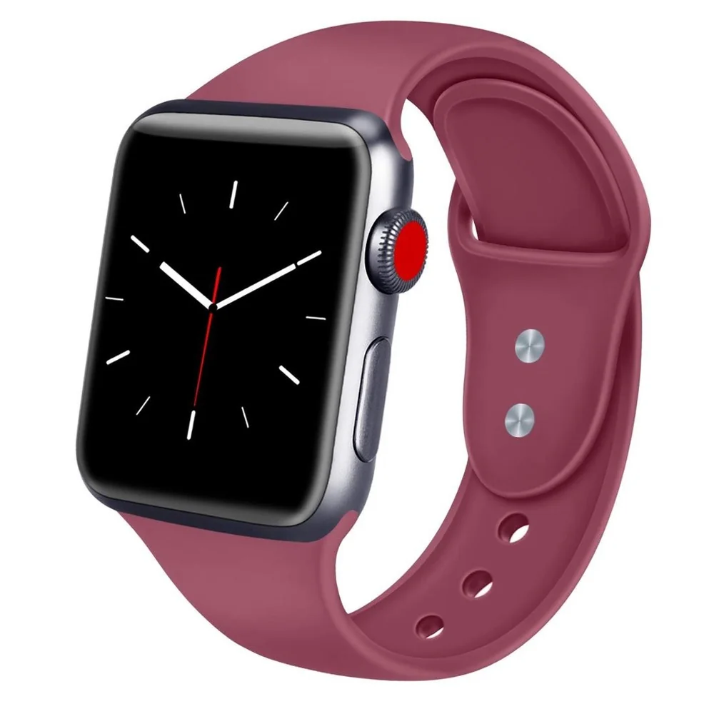 BStrap Soft Silicone remienok na Apple Watch 42/44/45mm Red Wine