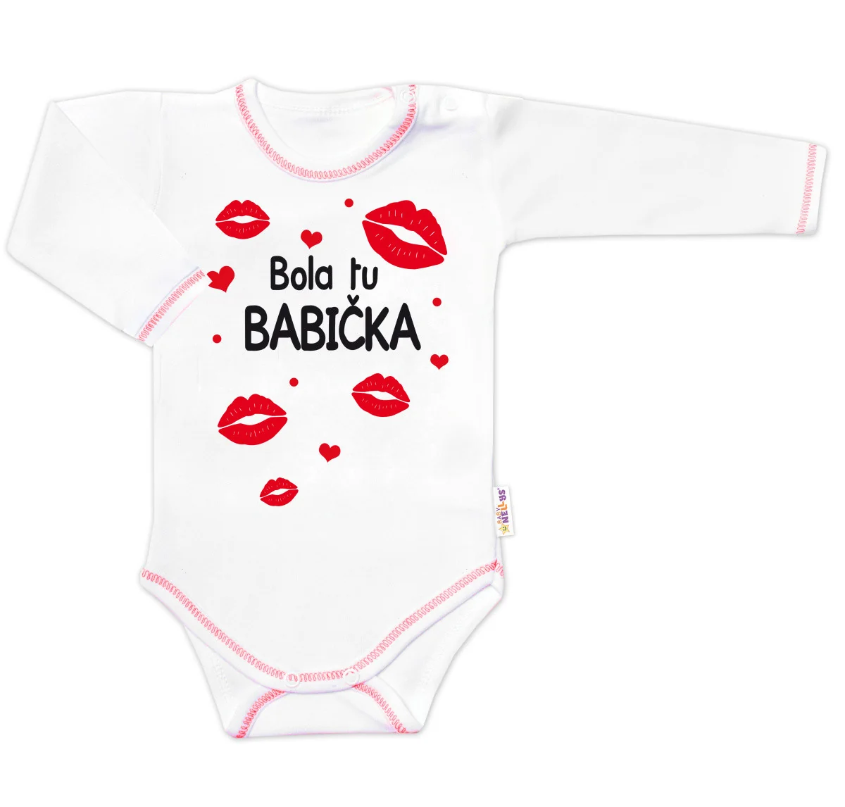 Body dlhý rukáv s vtipným textom, Bola tu BABIČKA, veľ. 86