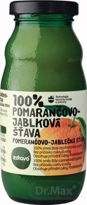 Zdravo 100% POMARANČOVO-JABLKOVÁ ŠŤAVA 1×200 ml, zmes štiav