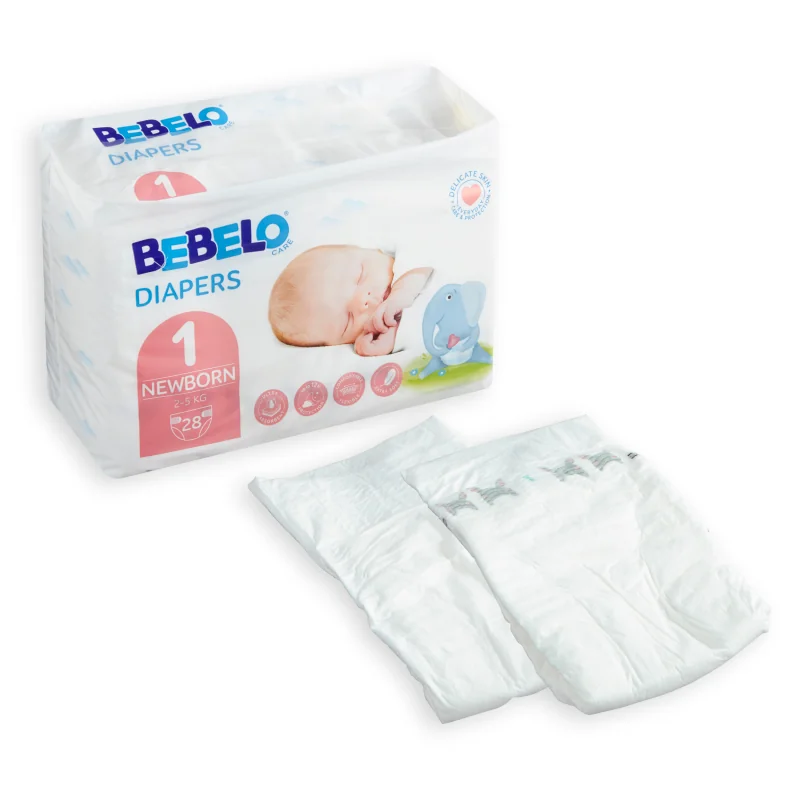 BEBELO CARE Plienky 1 Newborn 1×28 ks, novorodenecké plienky