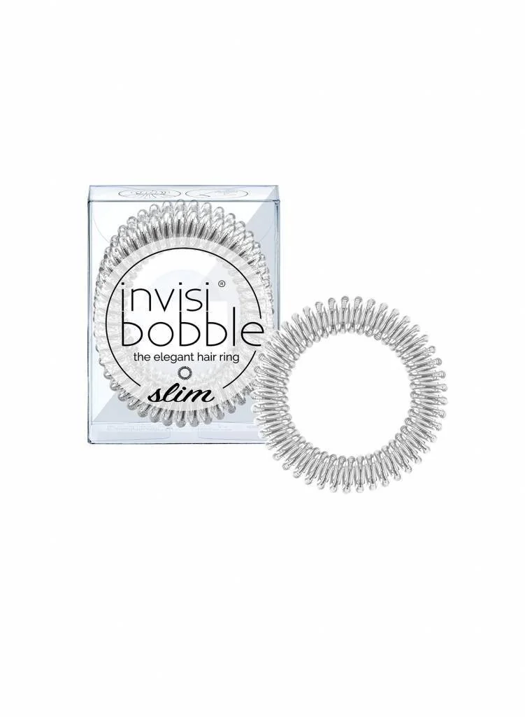 invisibobble® SLIM Chrome Sweet Chrome 1×3 ks, špirálová gumička do vlasov