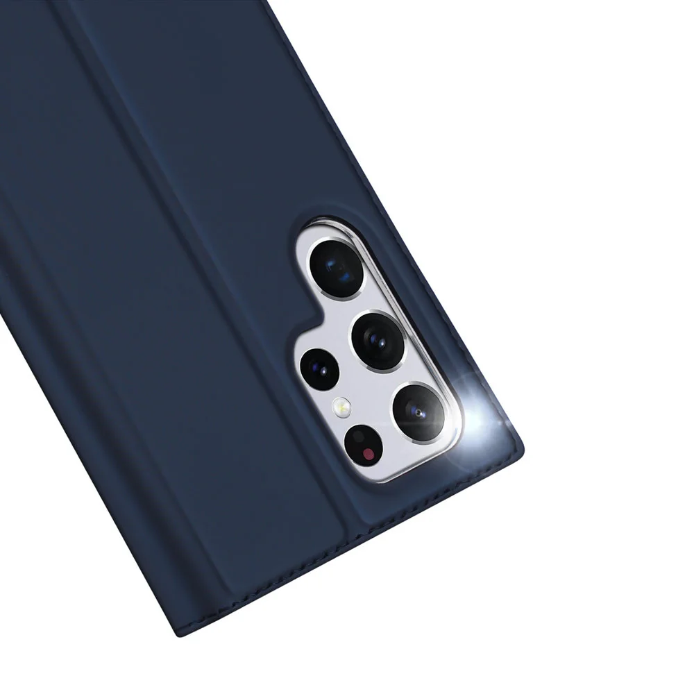 DUX DUCIS Skin Pro knižkové kožené puzdro na Samsung Galaxy S22 Ultra,modré modré