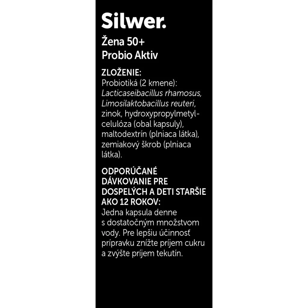 Silwer Žena 50+ Probio Aktiv 45 kapsúl. Črevná a vaginálna mikroflóra, imunita.