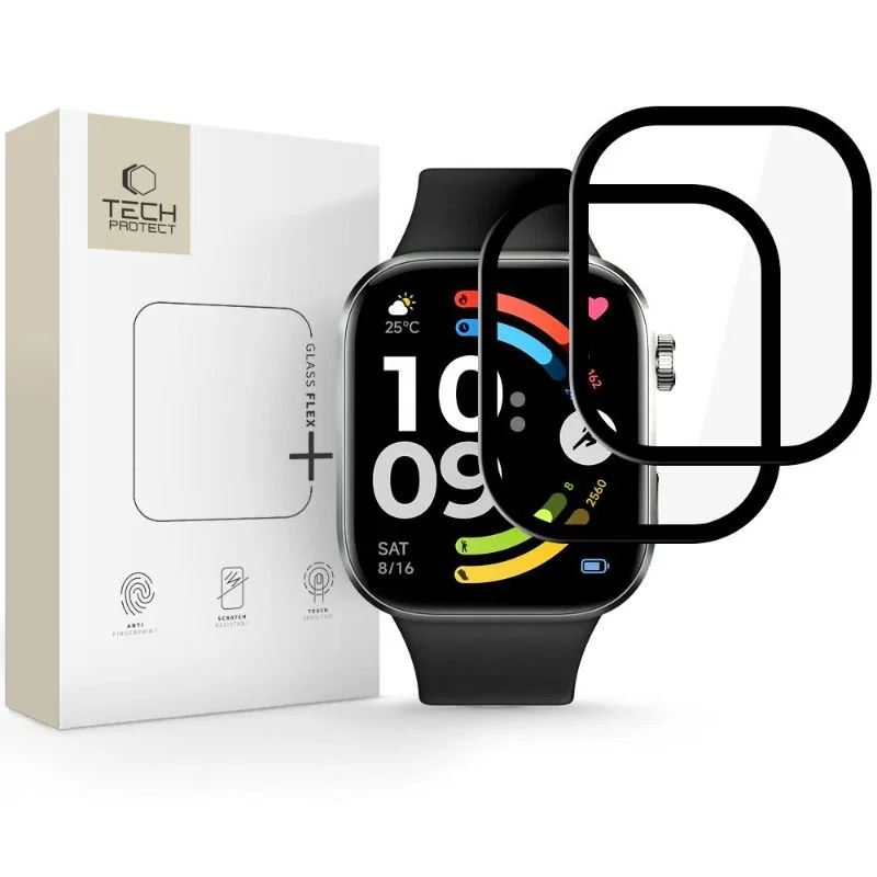 Tech-Protect Glass Flex 2x ochranné sklo na Xiaomi Redmi Watch 6, čierne ne