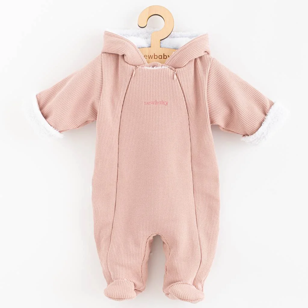 Dojčenská kombinéza s kapucňou New Baby Frosty pink 74 (6-9m),