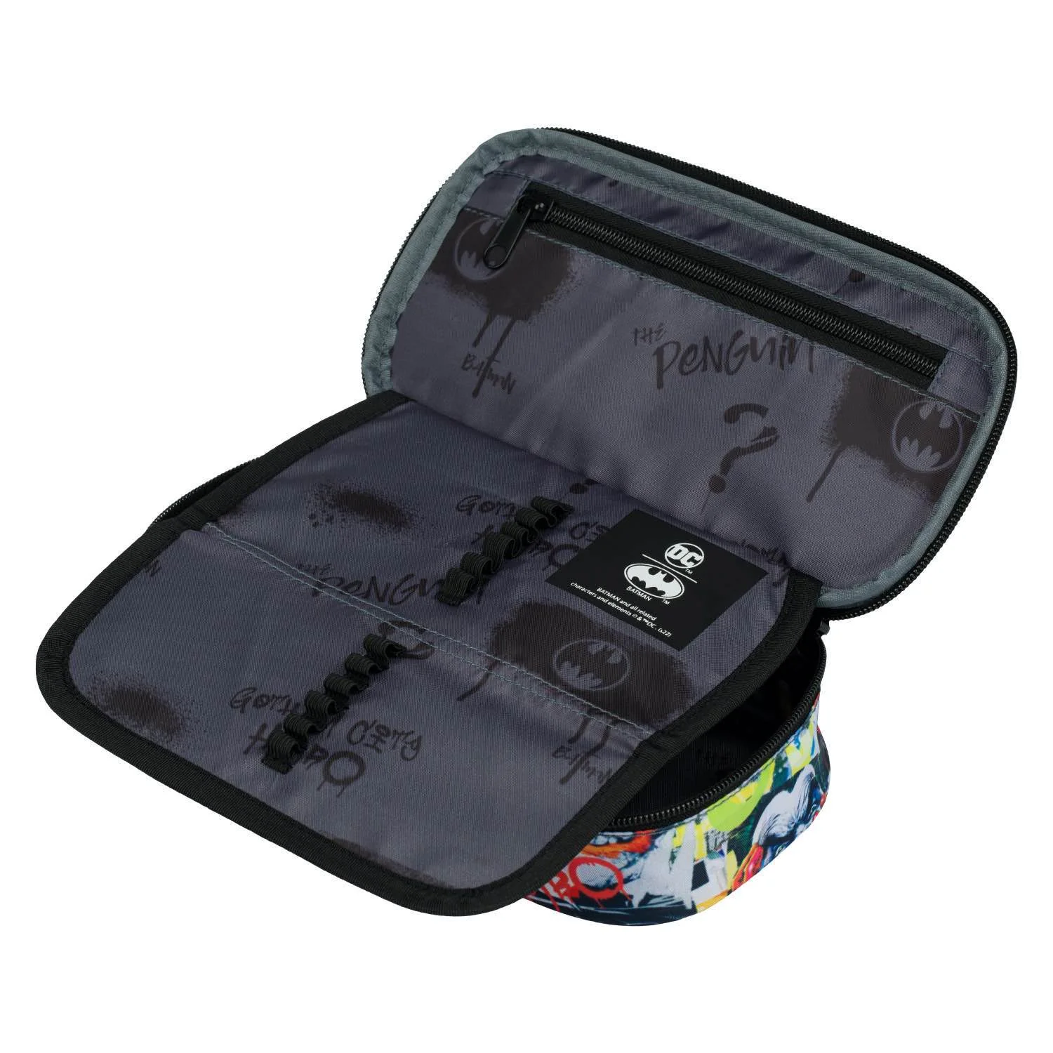 Baagl školský peračník etui Skate Batman Komiks čierny, oválny