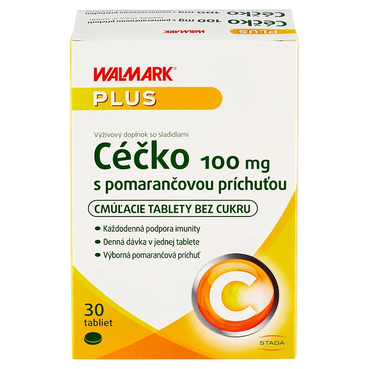 WALMARK Céčko 100 mg 1×30 tbl, s pomarančovou príchuťou